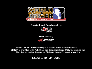 World Driver Championship title screen for Nintendo 64